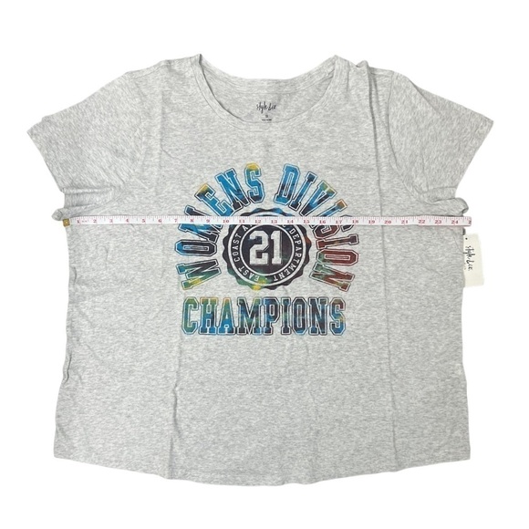 NWT Style & Co Women’s Division Champions Gray T-Shirt - Size 1X - Picture 10 of 10
